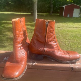 Men's 1970s Vintage Brown Leather Zipper Ankle Boots | Canada  Men's 1970s Vintage Brown Leather Zipper Ankle Boots | Canada